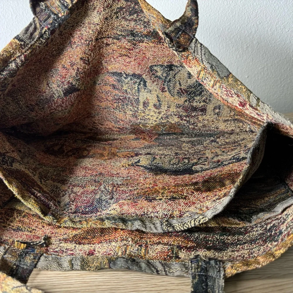 Unbranded‎ Vintage Safari Elephant Tapestry Hand Bag Tote - Damaged SEE DETAILS